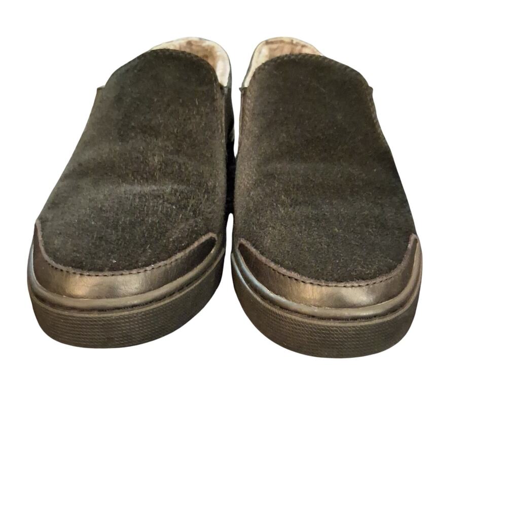 FRYE Gemma Shearling Suede Loafer Slip On Sneakers Shoes Women Black Size-7.5M - Picture 5 of 8